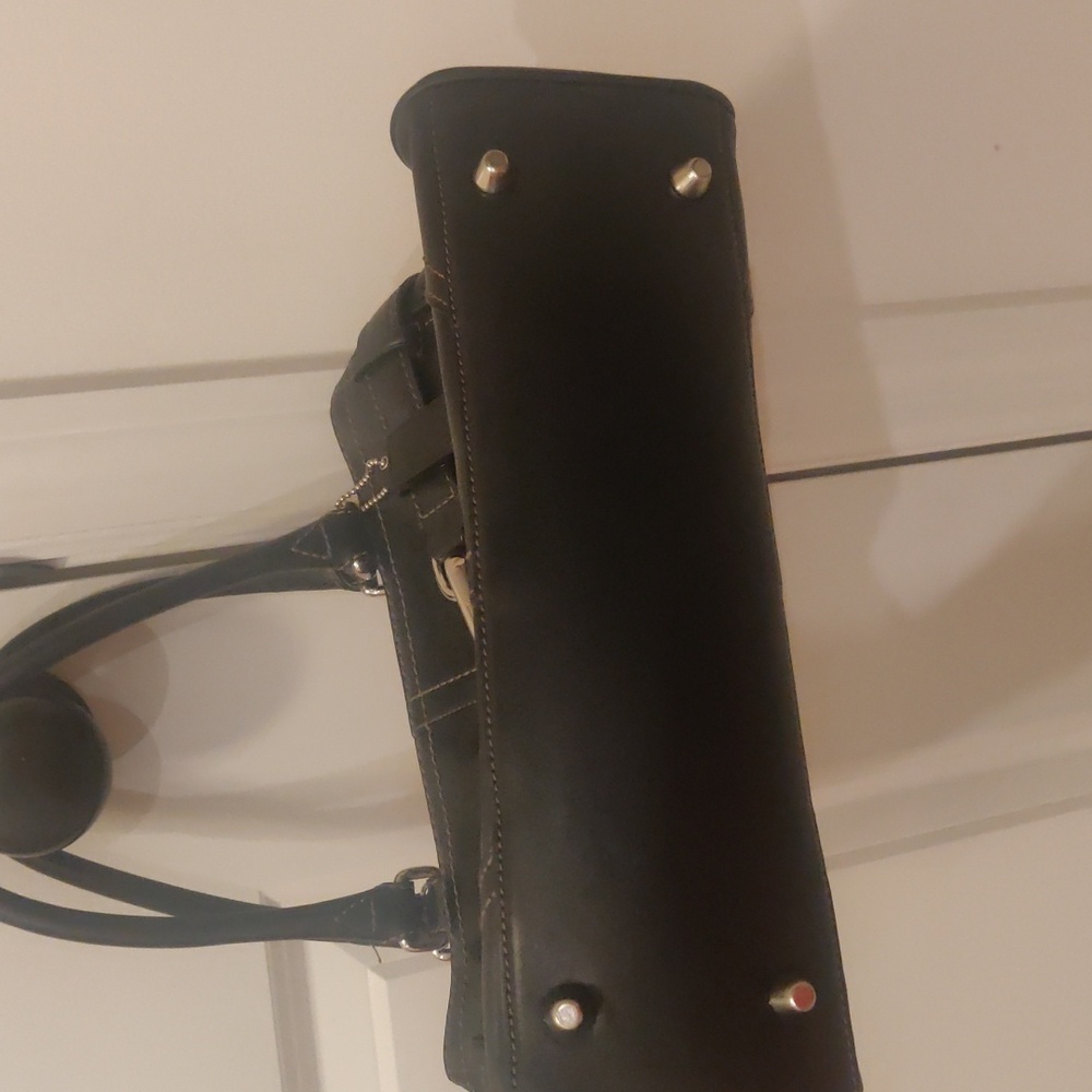 Coach Vintage black leather Hampton style satchel bag - Picture 4 of 9